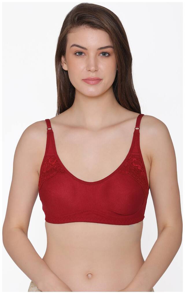 Clovia Non Padded Cotton T Shirt Bra - Maroon