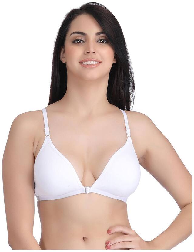 Clovia Non Padded Cotton Plunge Bra - Beige
