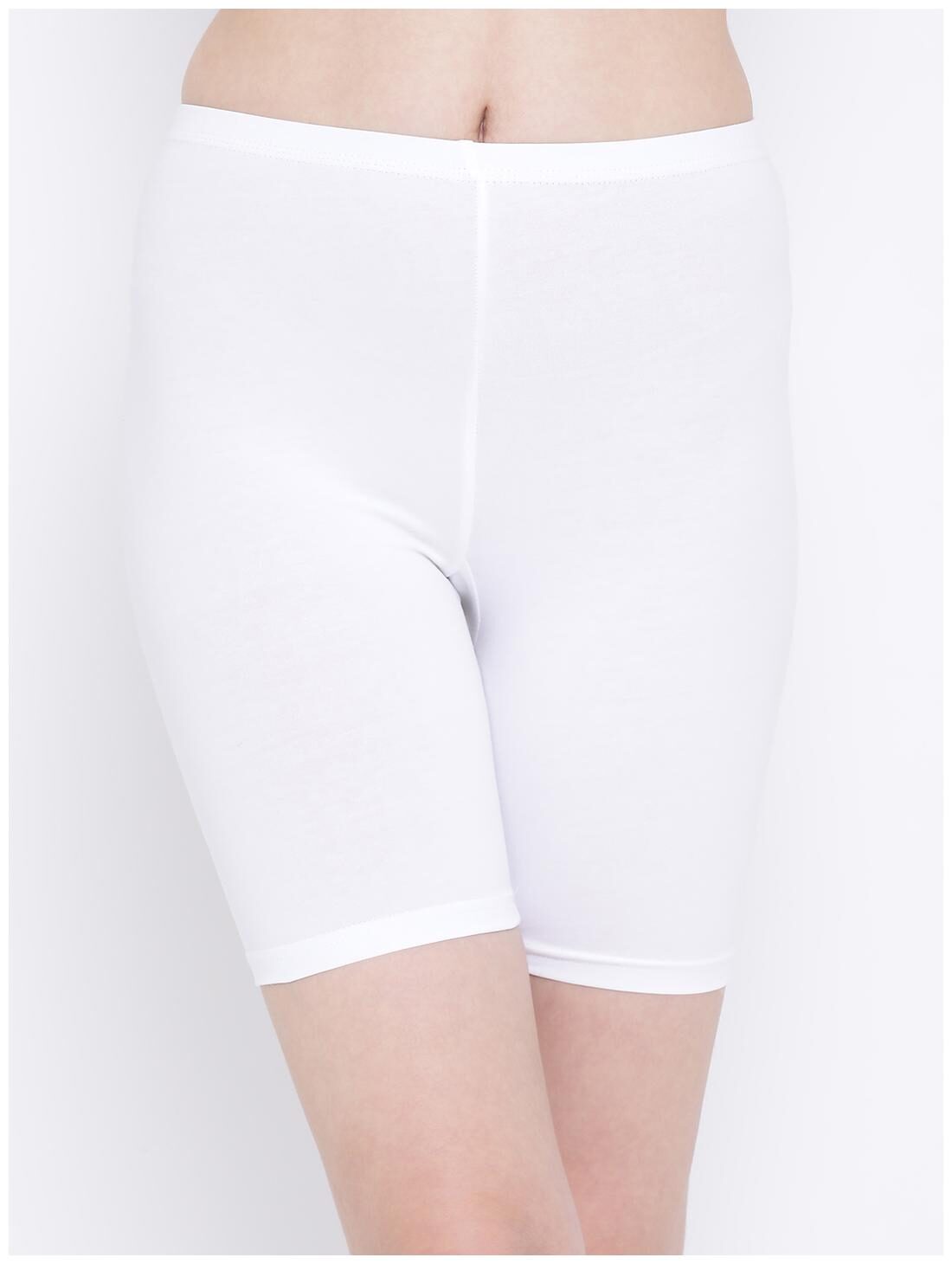 

Clovia Women Solid Sport shorts - White