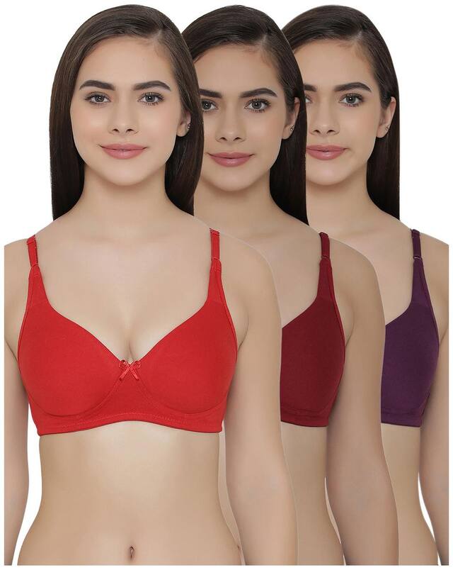 Clovia Pack of 3 Full Coverage Non Padded Wirefree Full Cup Bra's