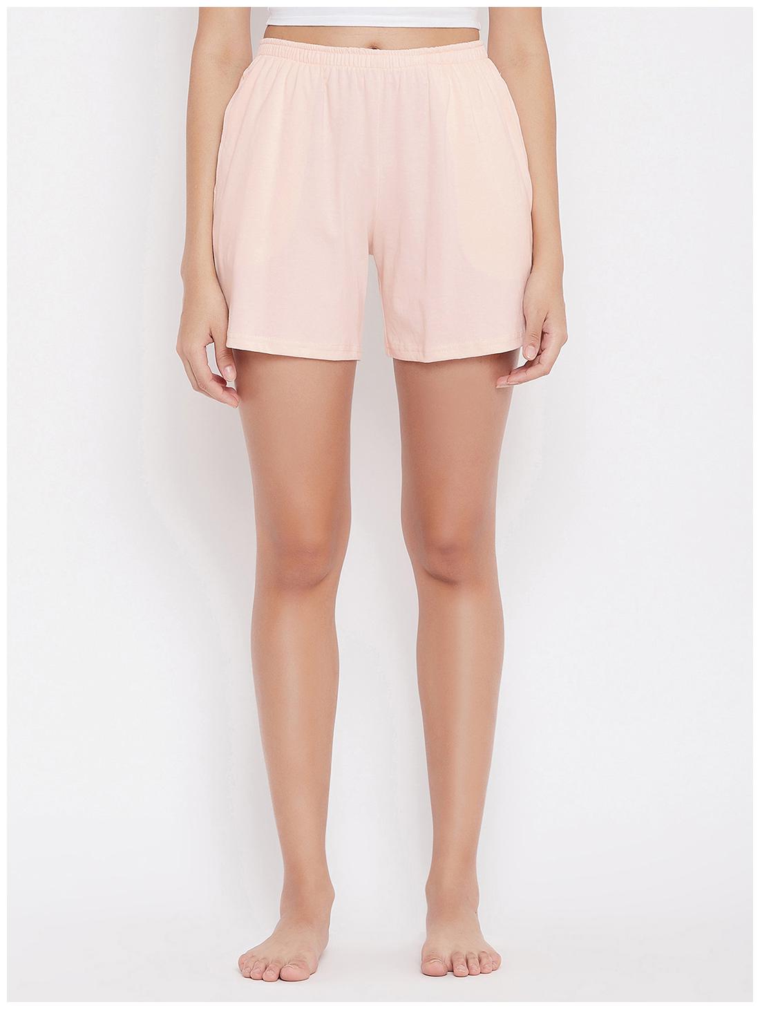 

Clovia Women Loose fit Cotton Solid Shorts - Beige