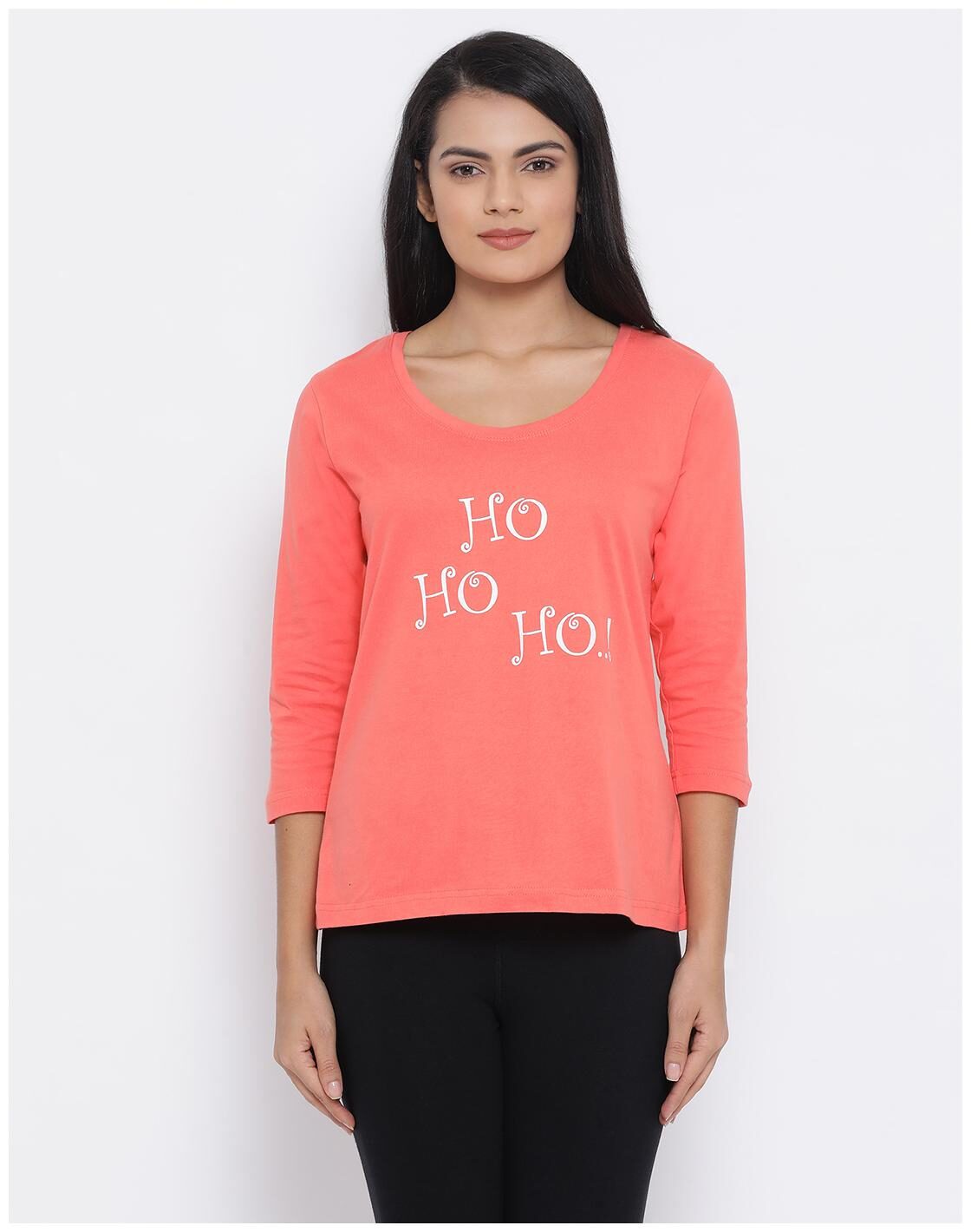 

Clovia Women Orange Regular fit Round neck Cotton T shirt