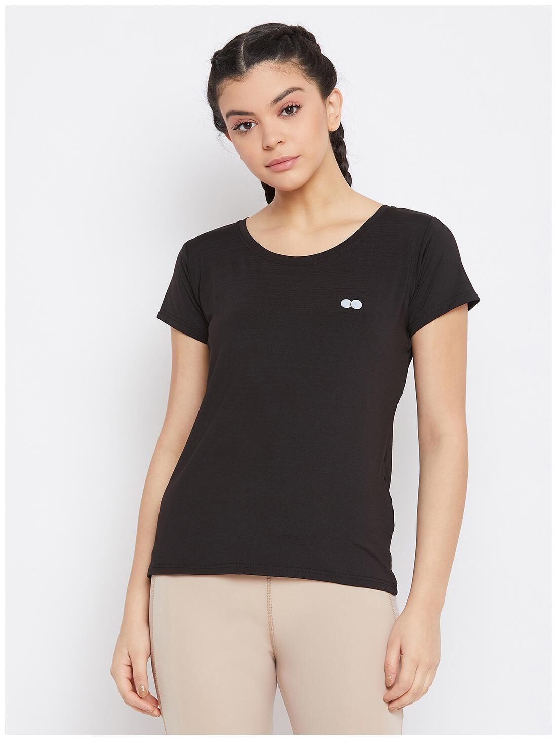 

Clovia Women Solid Sports T-Shirt - Grey