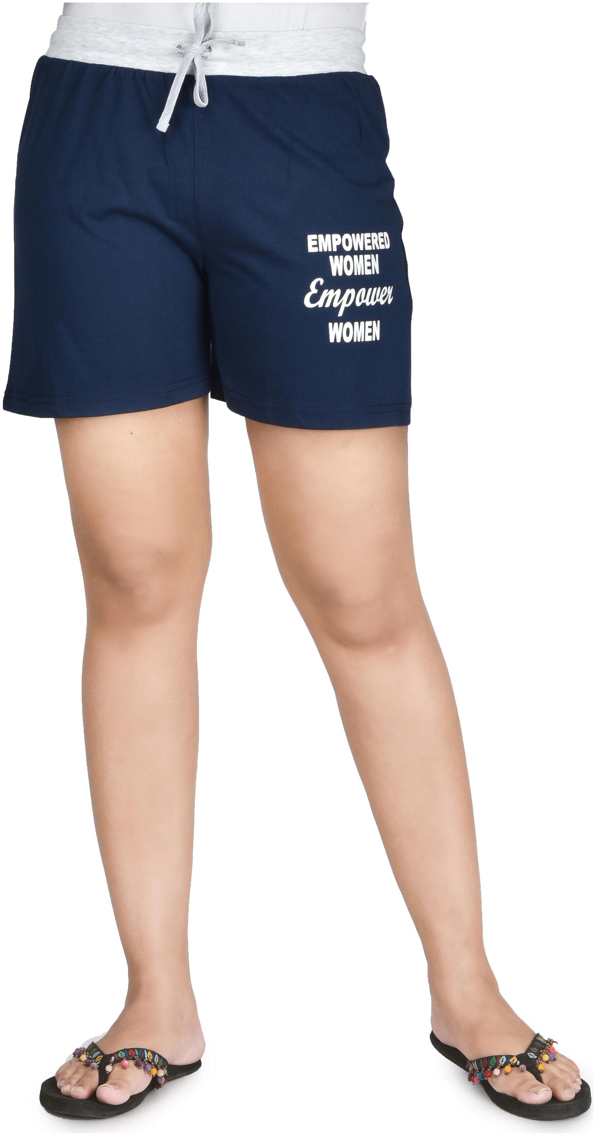 

CLUB A9 Women Cotton Printed Navy Blue Shorts