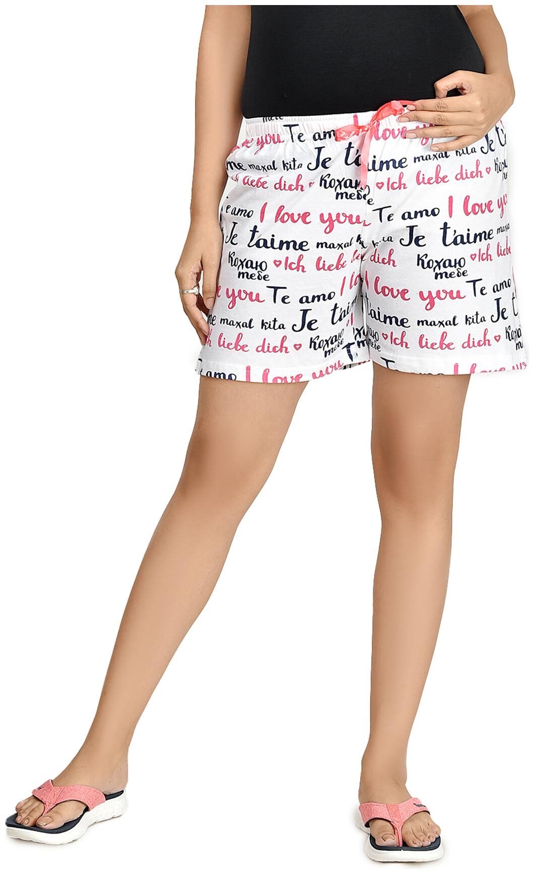 

CLUB A9 Women Printed Regular shorts - White