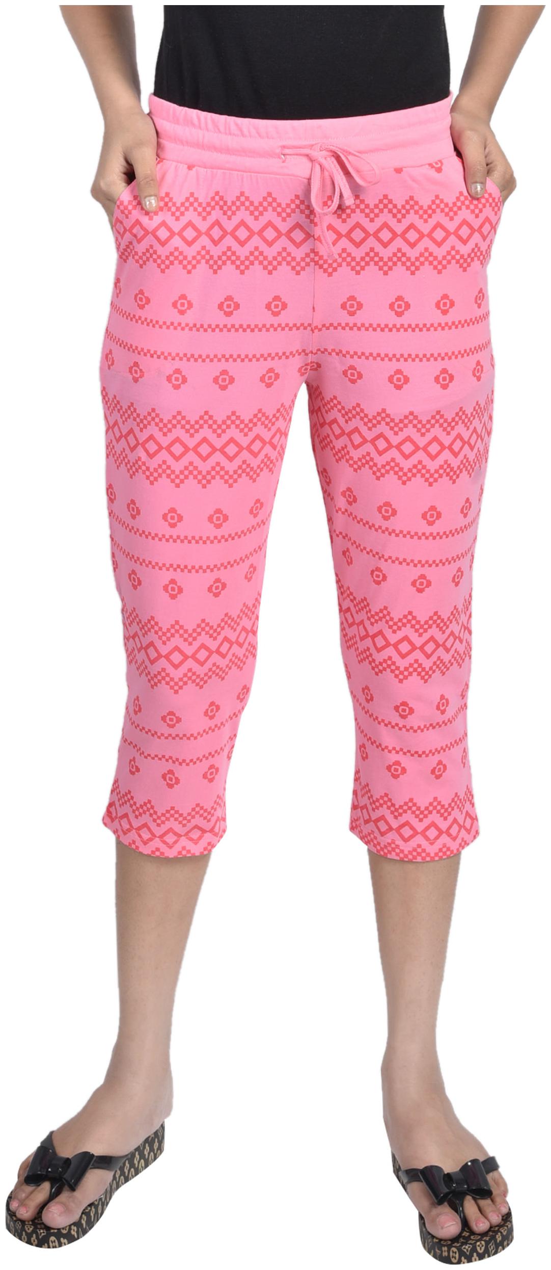 

CLUB A9 Women Printed Regular capri - Pink