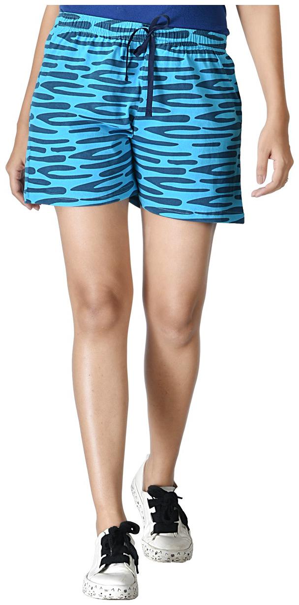 

CLUB A9 Women Printed Regular shorts - Turquoise