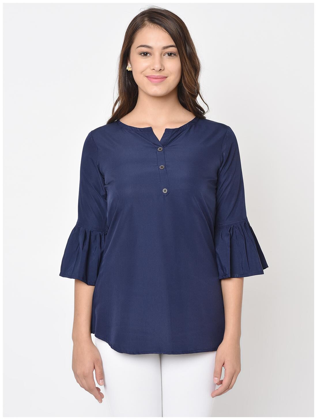 

Club Fashion Women Solid Regular top - Blue