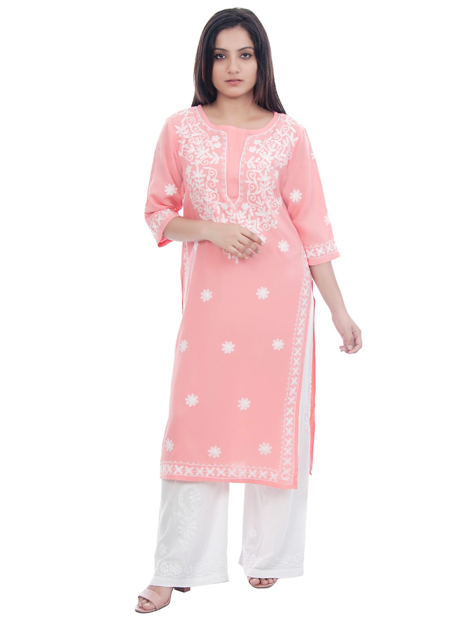 

Club Fashion Women Viscose Rayon Pink Kurta