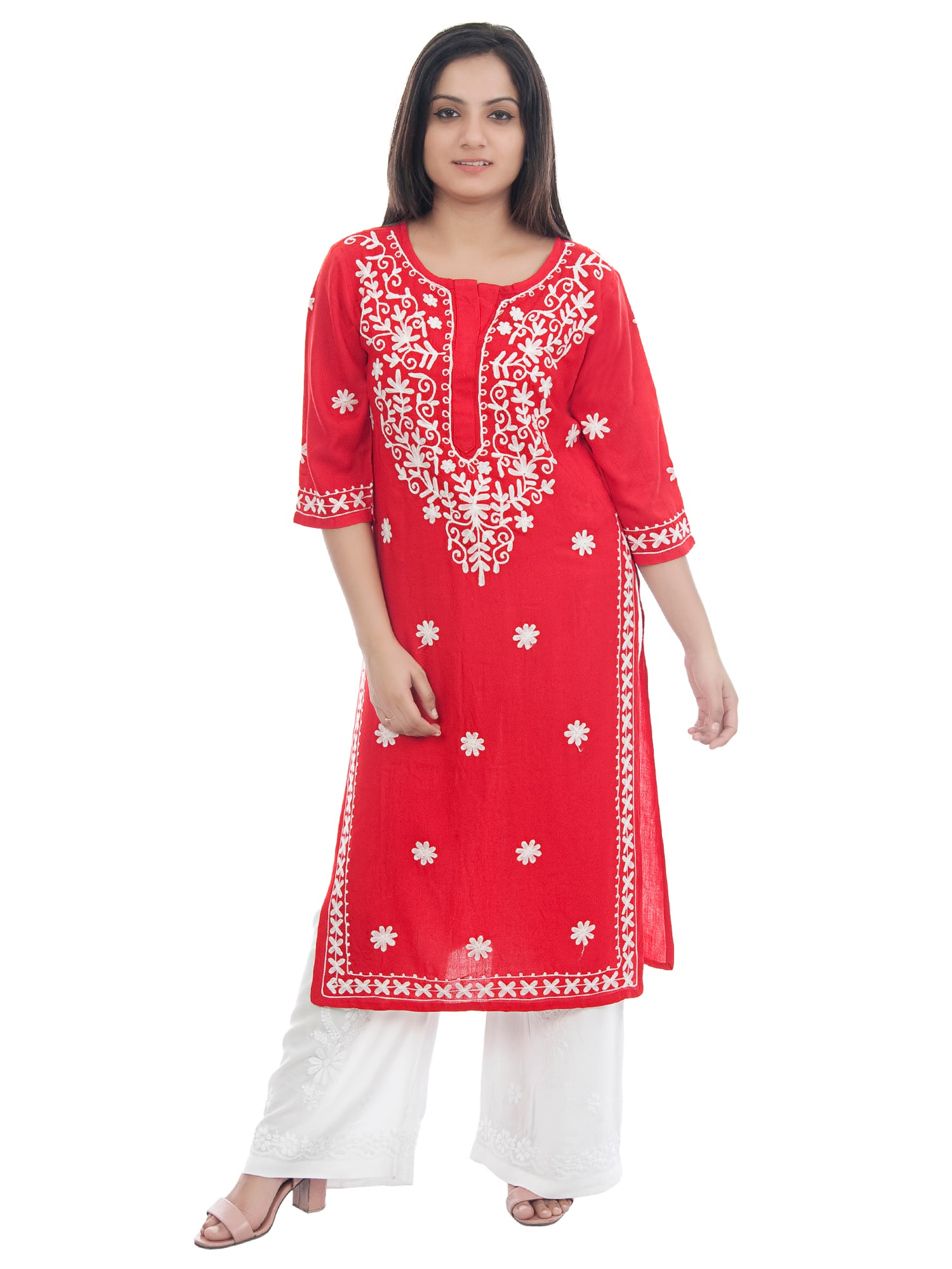 

Club Fashion Women Viscose Rayon Red Kurta