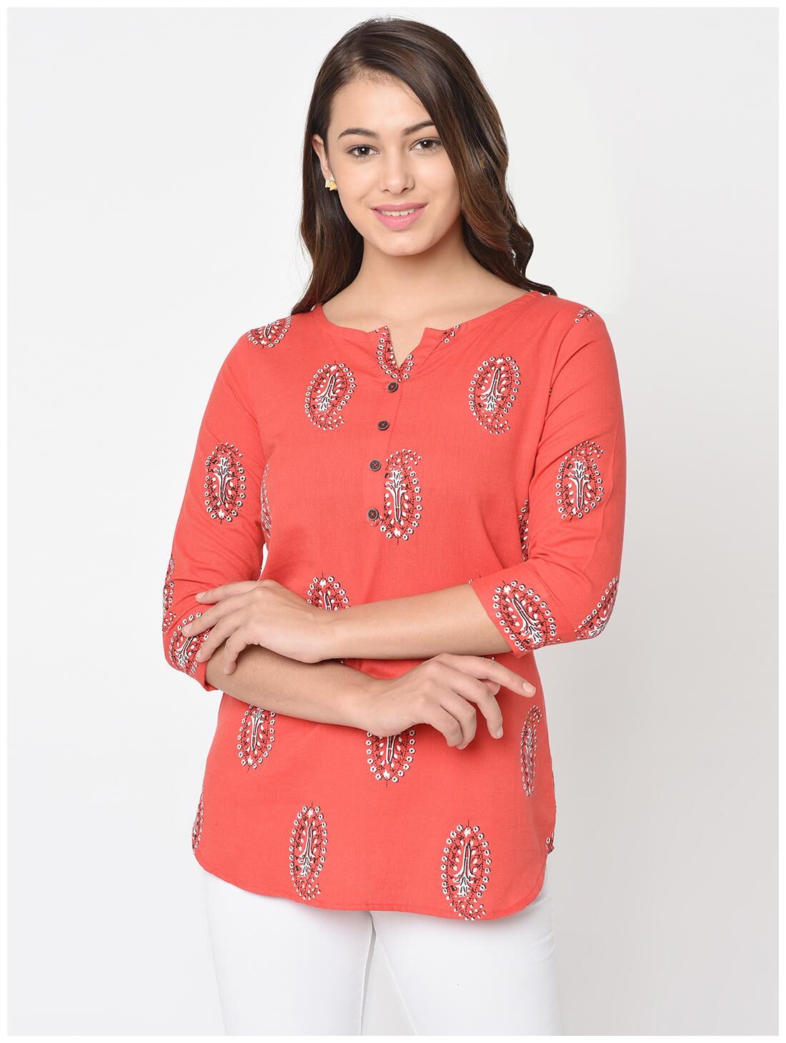 

Club Fashion Women Printed Regular tunic - Red