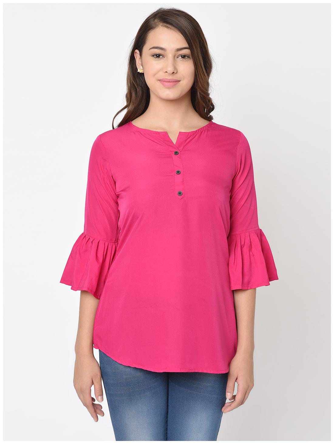 

Club Fashion Women Solid Regular top - Pink