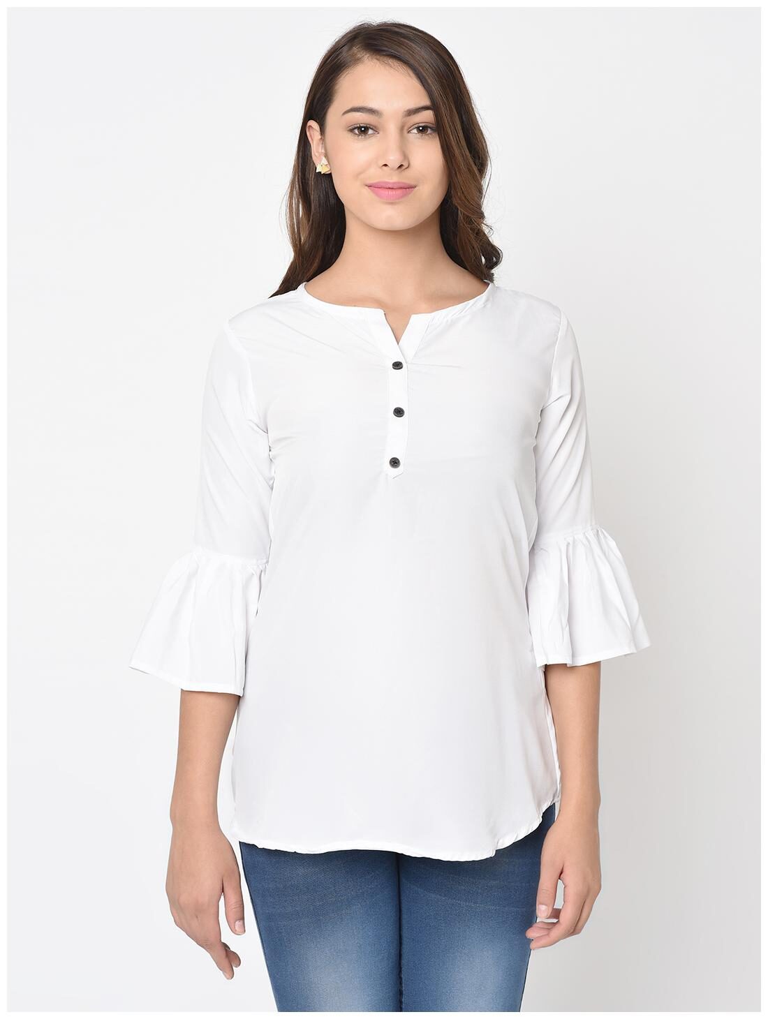 

Club Fashion Women Solid Regular top - White