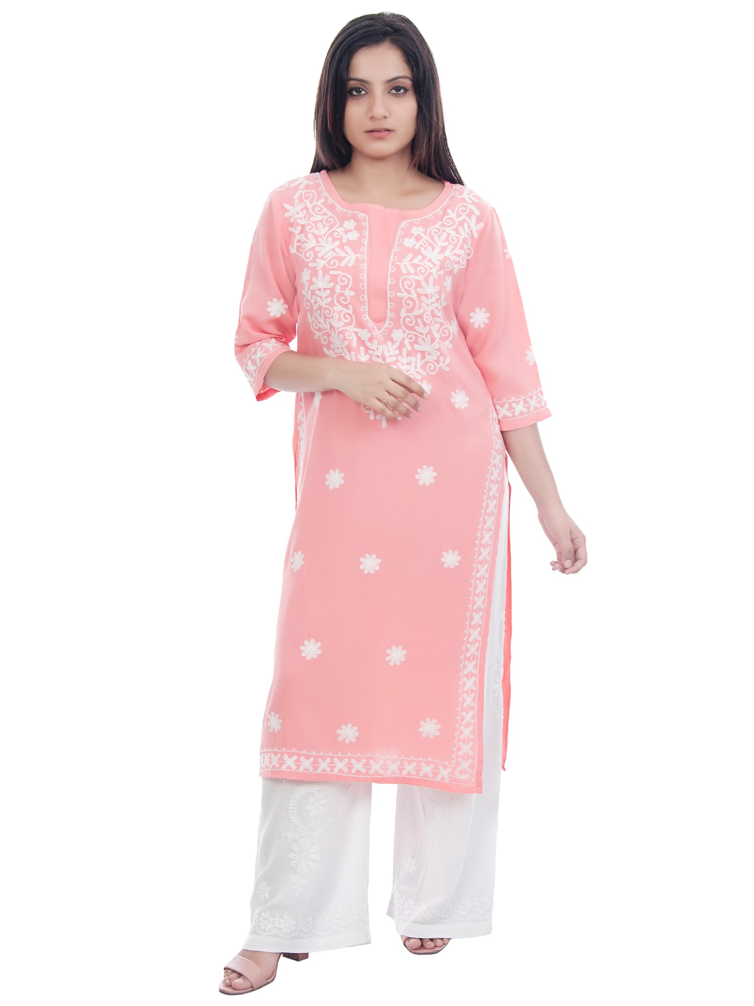 

Club Fashion Women Viscose Rayon Pink Kurta