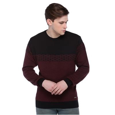 

Club York 100 Cotton Men s Round neck Jacquard Sweater For Winter