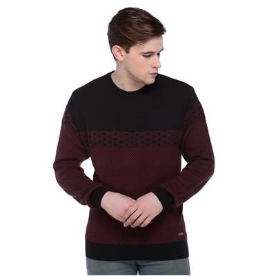 

Club York 100 Cotton Men s Round neck Jacquard Sweater For Winter