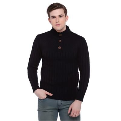 

Club York Acrylic Wool Men s High Neck Cable knit Sweater For Winter
