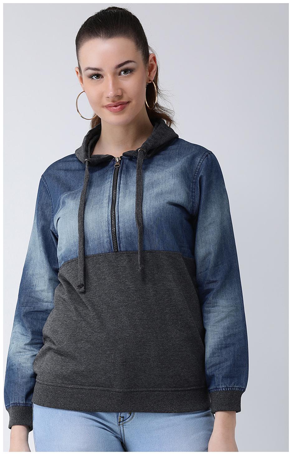 

CLUB YORK Women Solid Sweatshirt - Blue