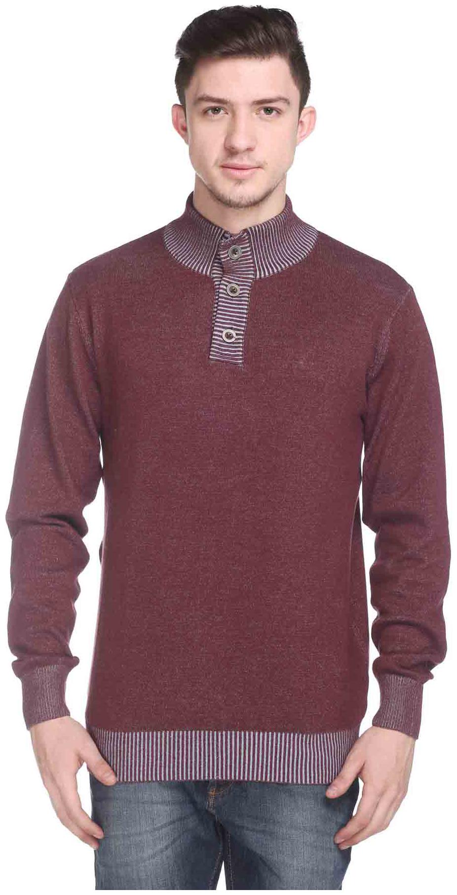 

Club York Men Maroon High neck Pullover