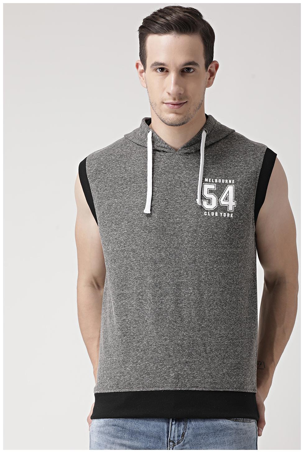 

CLUB YORK Men Grey Hooded Sweatshirt