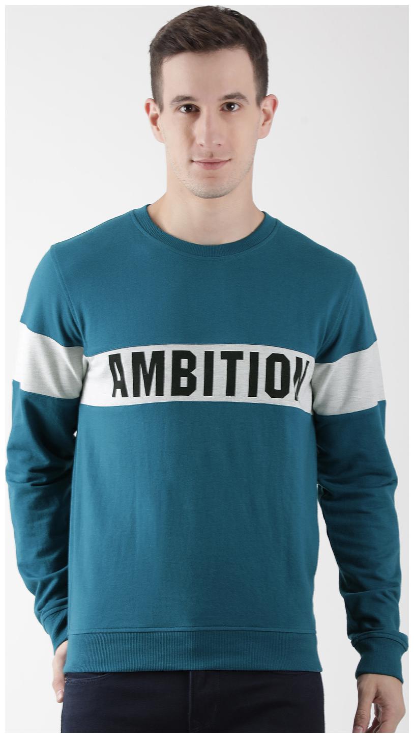 

CLUB YORK Men Turquoise Round neck Sweatshirt