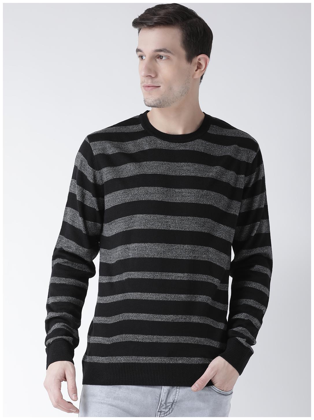

CLUB YORK Men Black Round neck Longline sweater