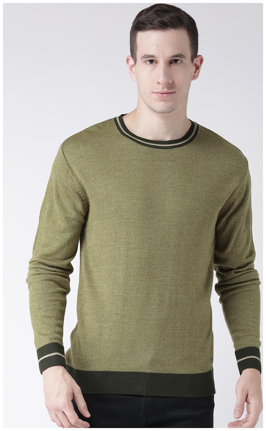 

Club York Men s Long Sleeves Round Neck Speckled Acrylic Sweaters with tipping detail