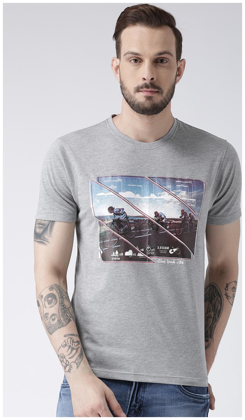 

Club York Men Grey Regular fit Cotton Blend Round neck T-Shirt - Pack Of 1