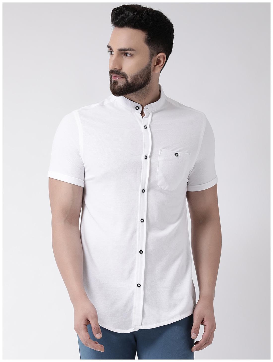 

CLUB YORK Men White Solid Regular Fit Casual Shirt