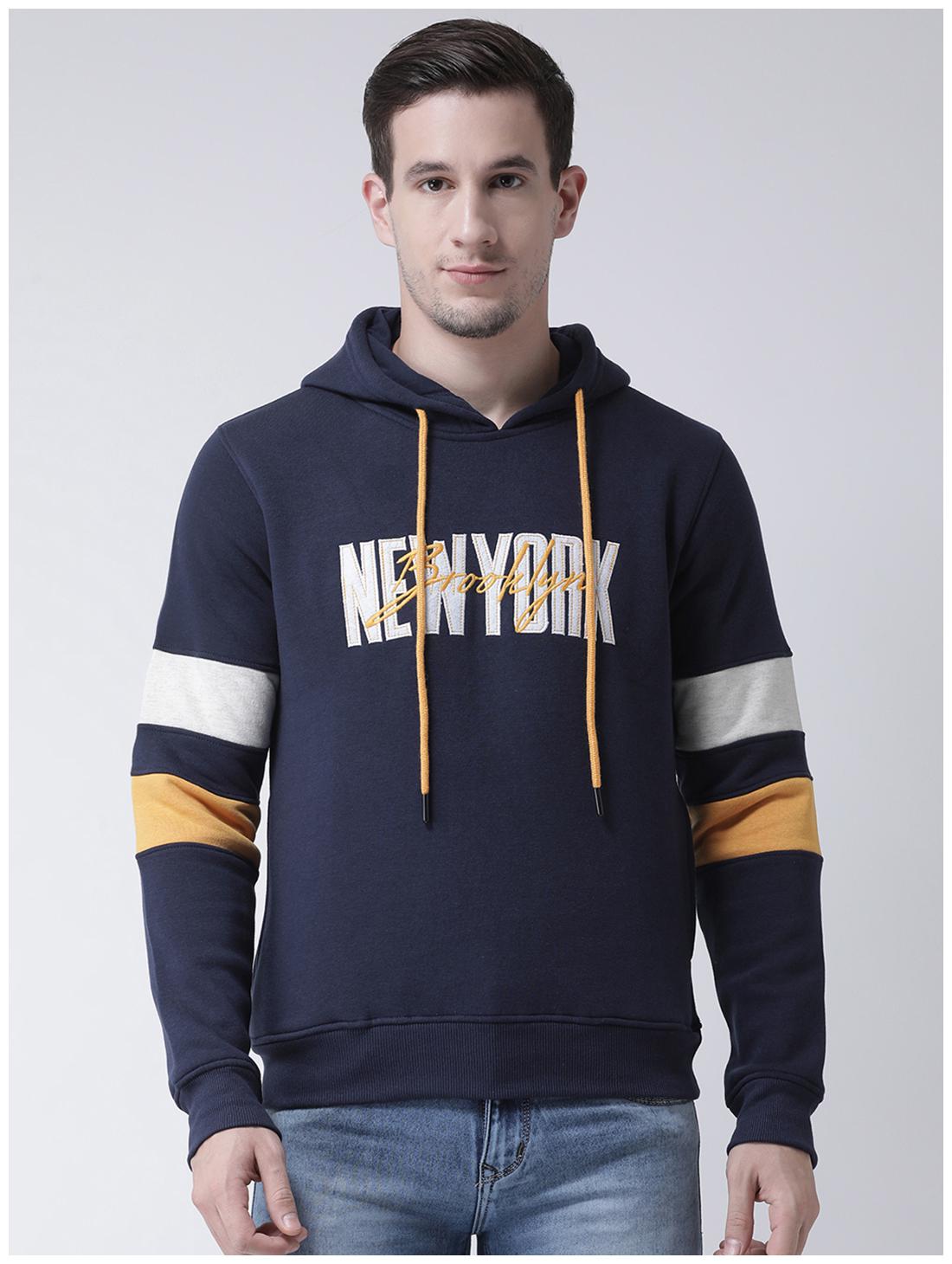 

CLUB YORK Men Blue Hooded Sweatshirt