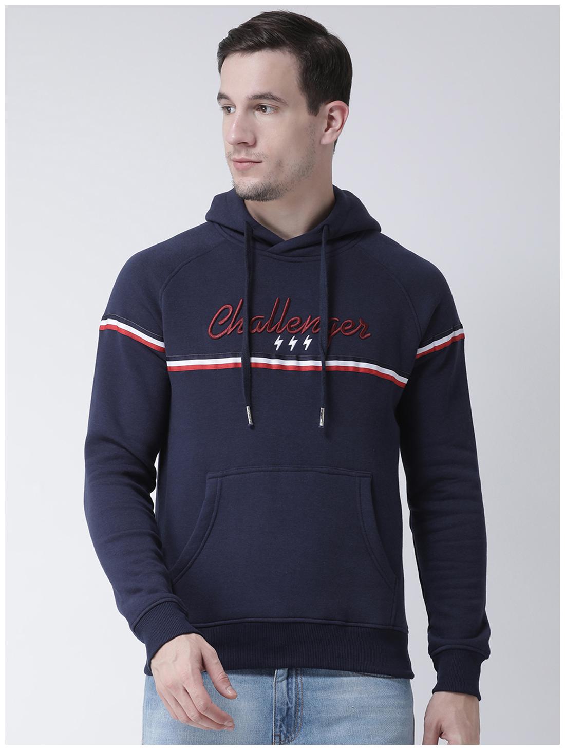

CLUB YORK Men Blue Hooded Sweatshirt