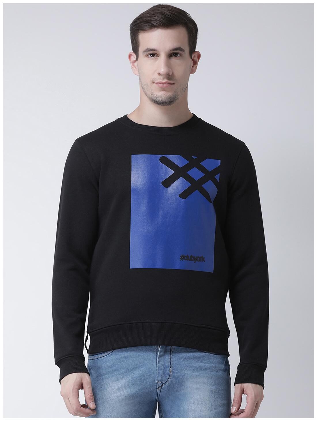 

CLUB YORK Men Black Round neck Sweatshirt
