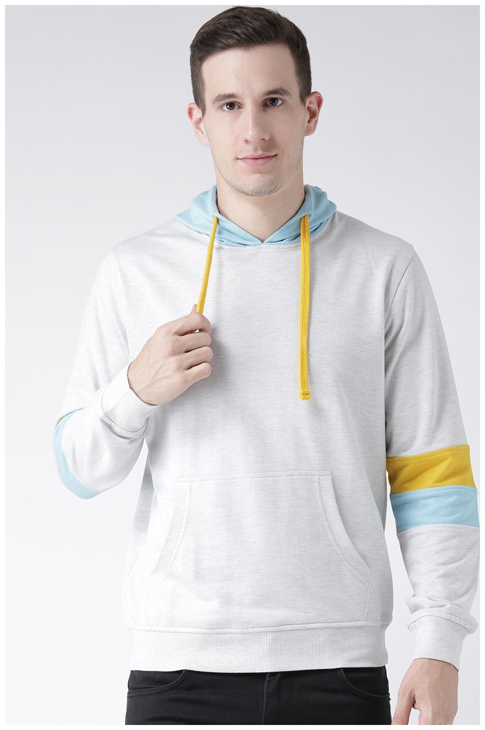 

CLUB YORK Men White Hooded Sweatshirt Hoodie