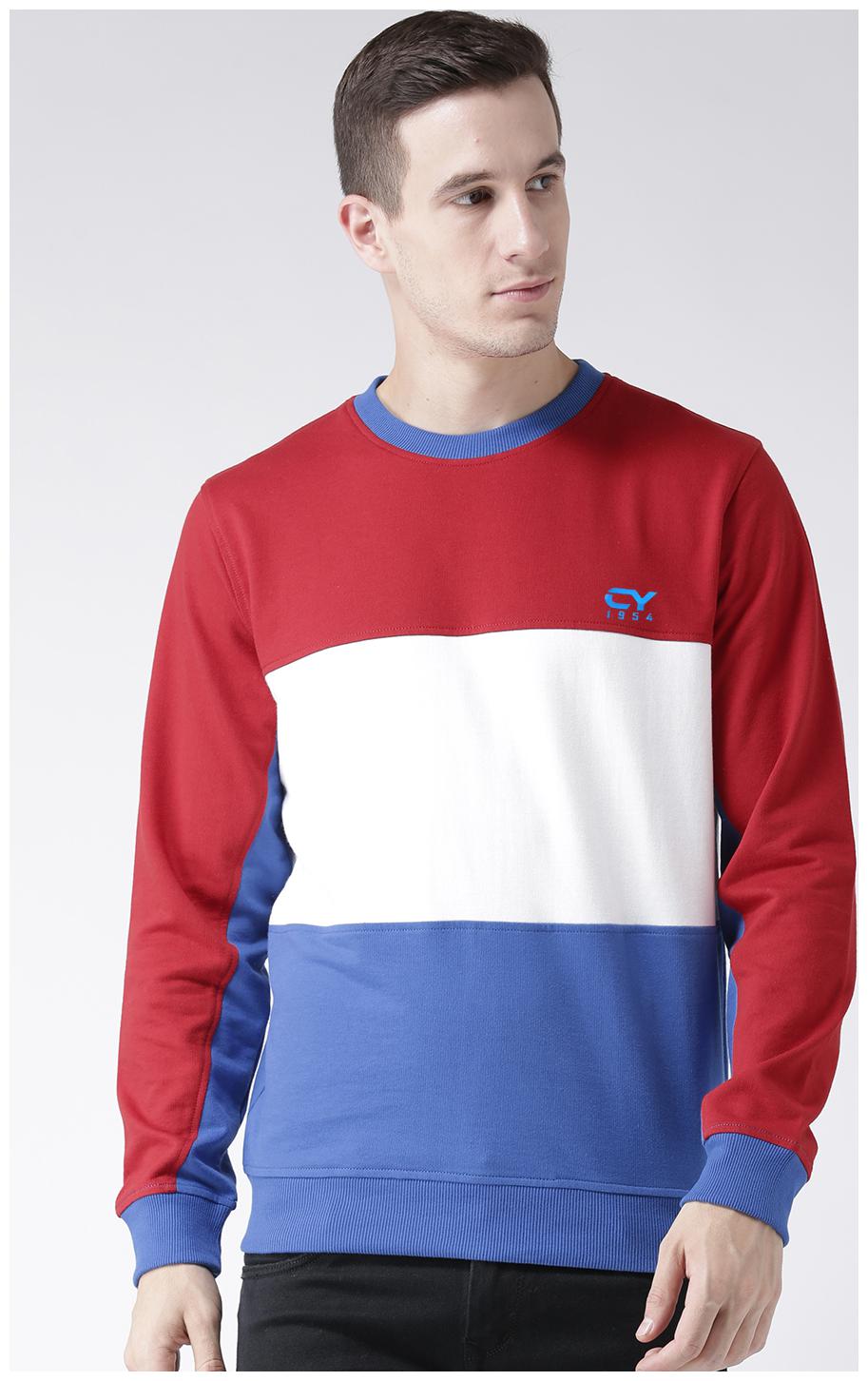

CLUB YORK Men Red Round neck Sweatshirt Hoodie