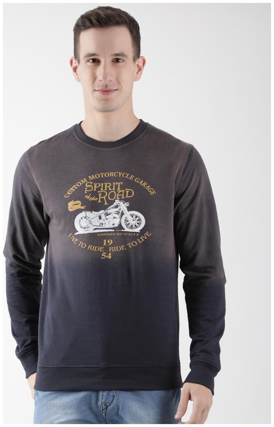 

CLUB YORK Men Blue Round neck Sweatshirt