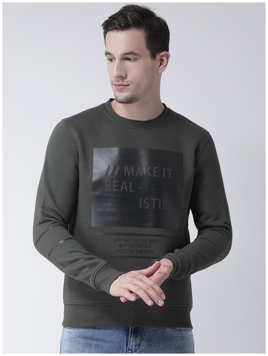 

CLUB YORK Men Green Round neck Sweatshirt