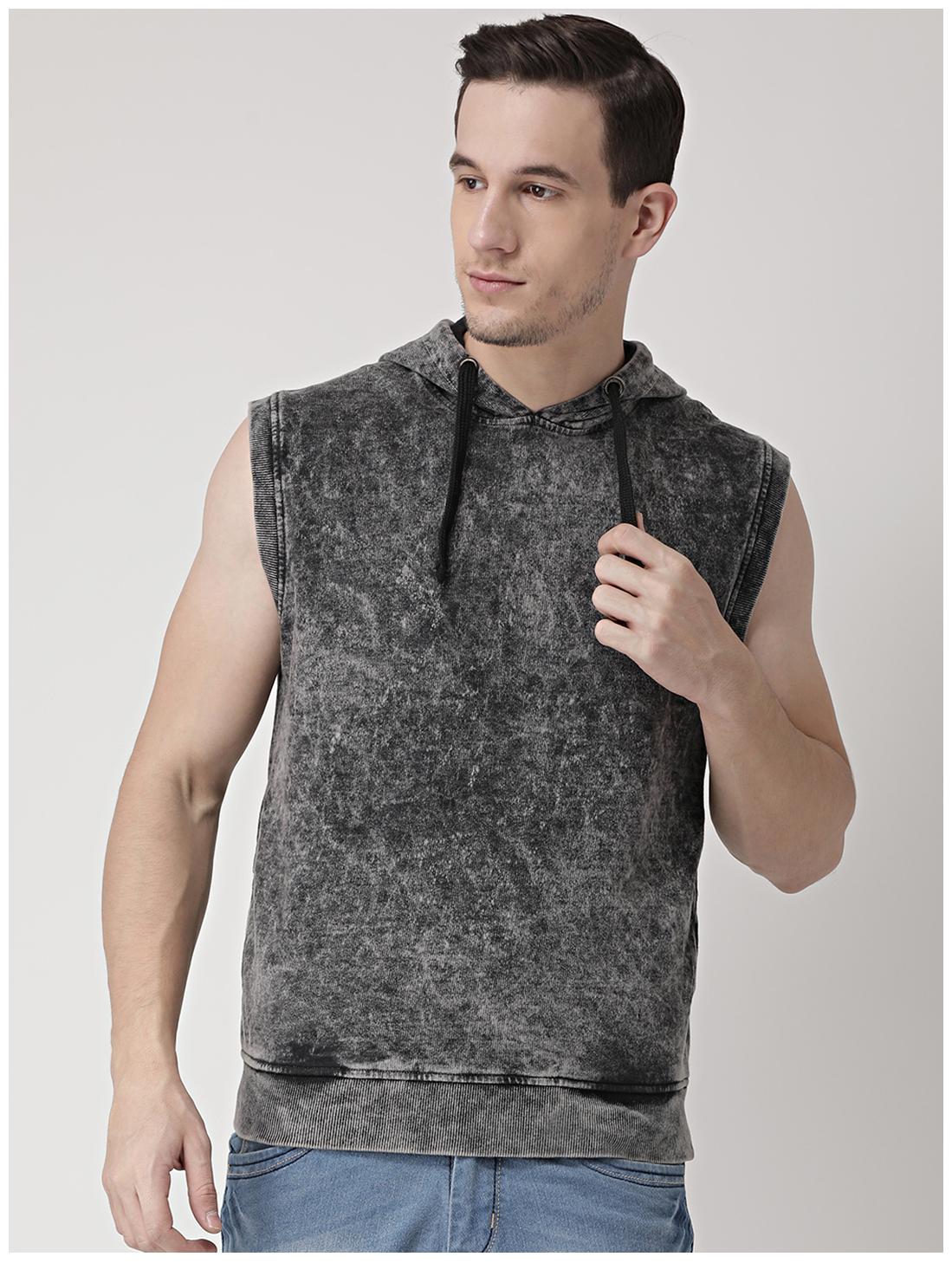 

CLUB YORK Men Grey Hooded Sweatshirt