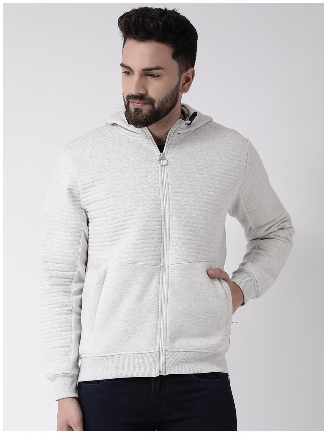 

CLUB YORK Men Striped White Hoodie