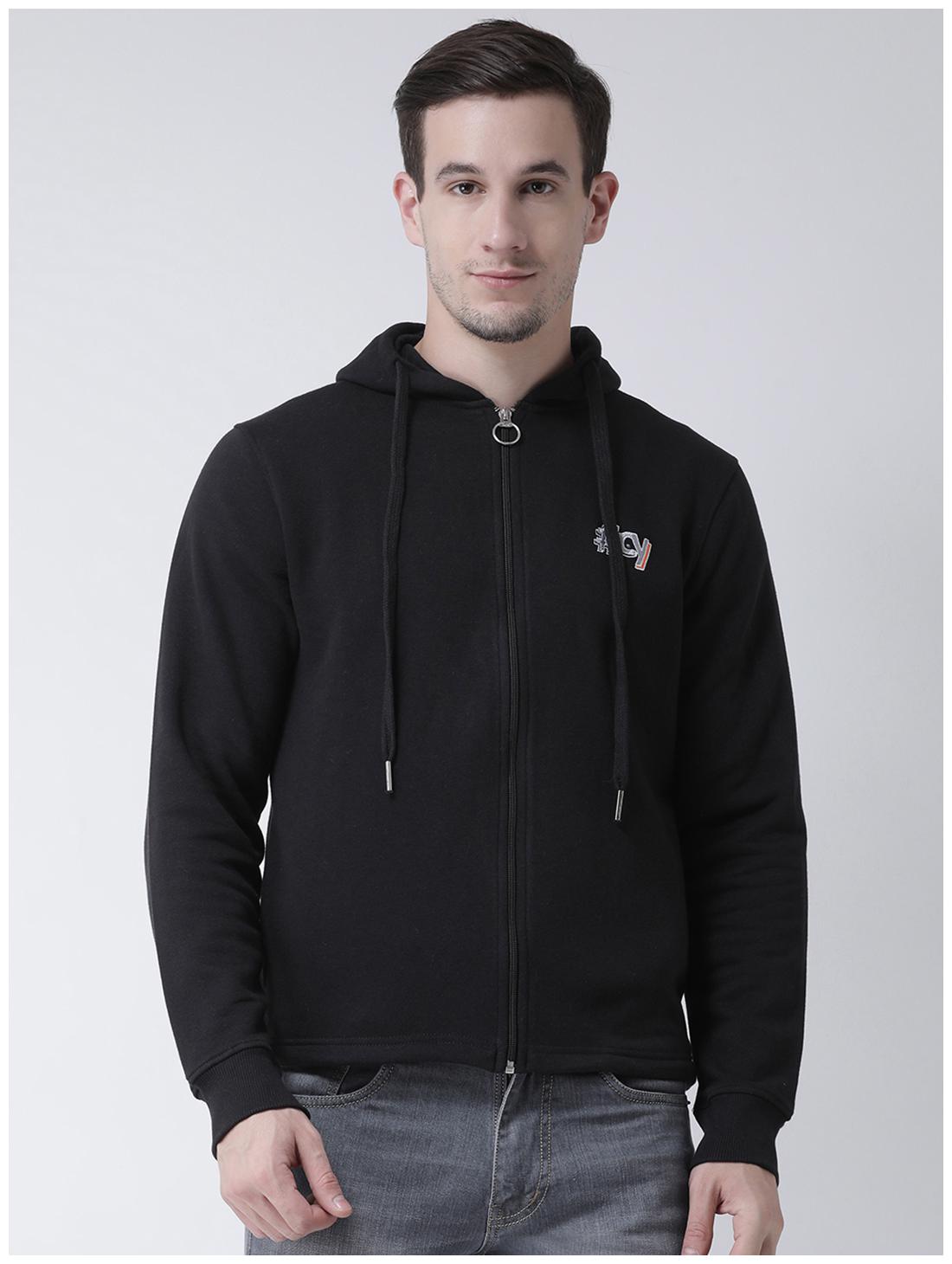 

CLUB YORK Men Black Hooded Sweatshirt