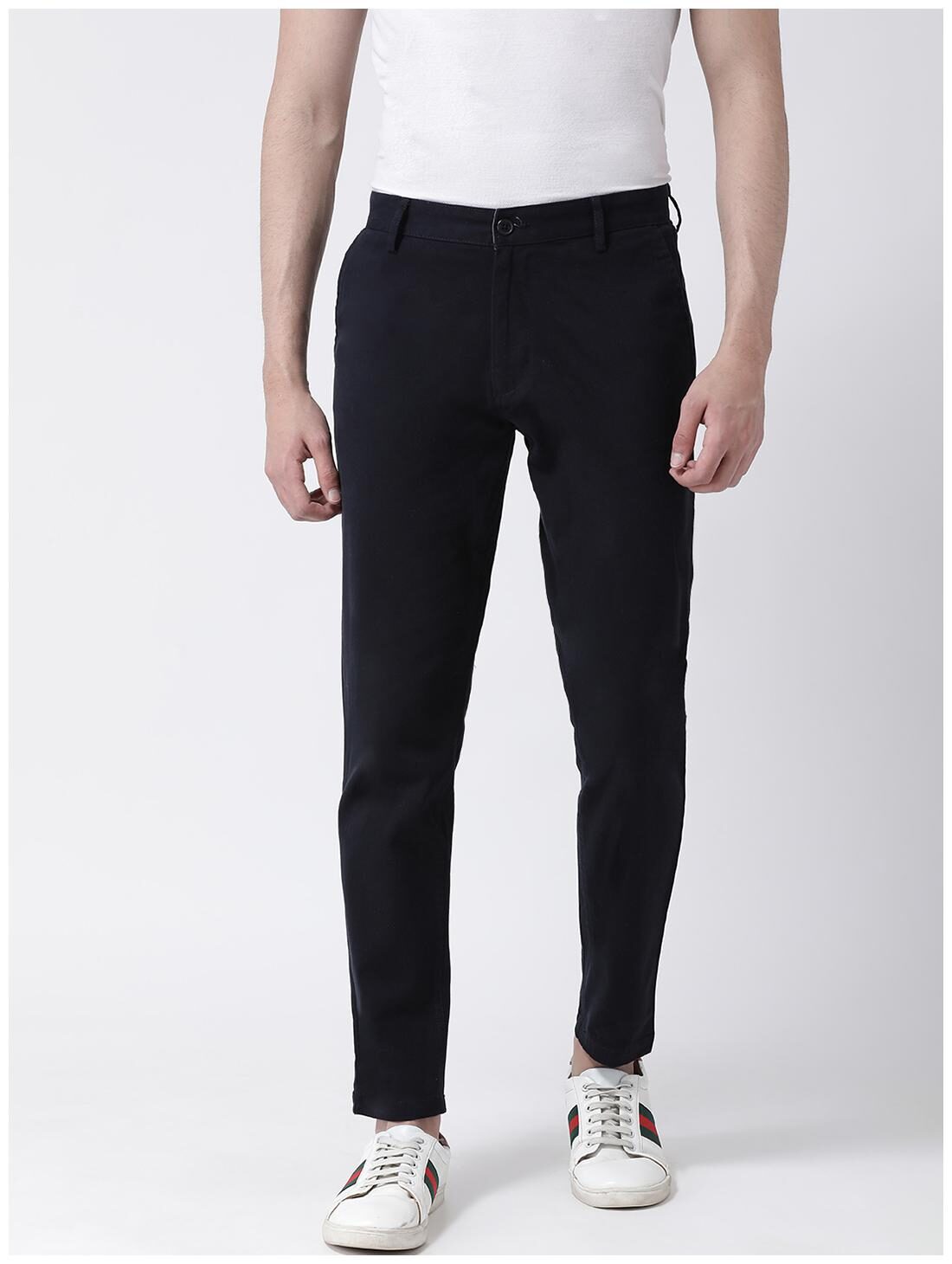 

CLUB YORK Men Black Solid Slim fit Chinos