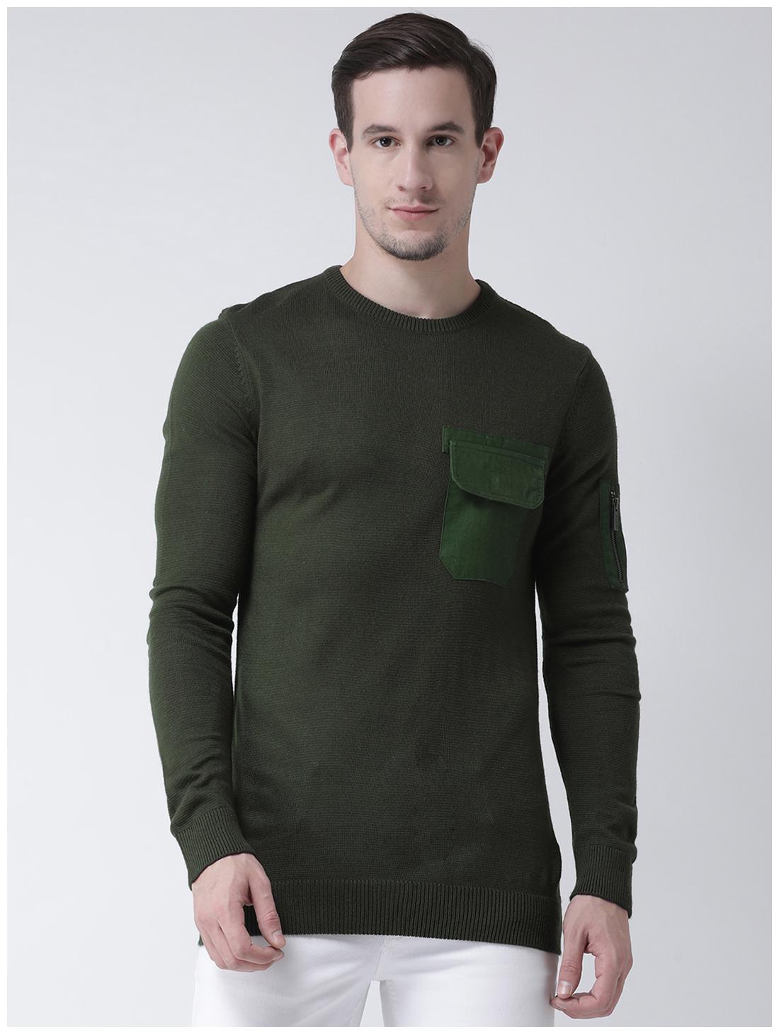 

CLUB YORK Men Green Round neck Pullover