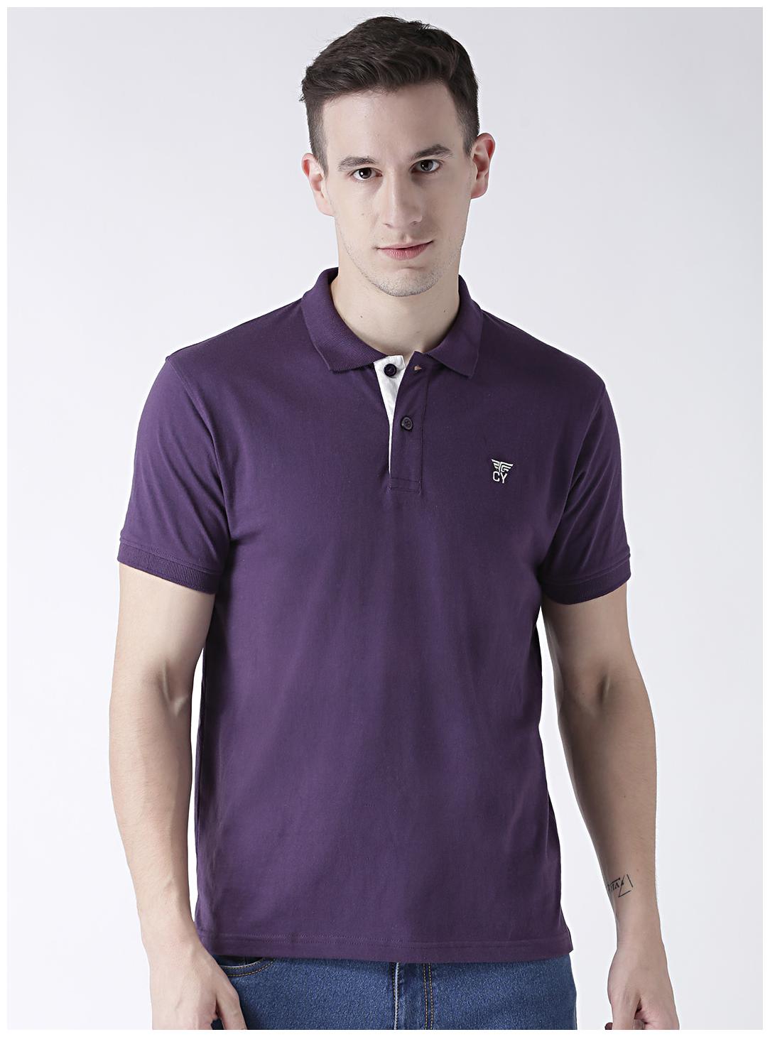 

Club York Men Purple Regular fit Cotton Polo collar T-Shirt - Pack Of 1
