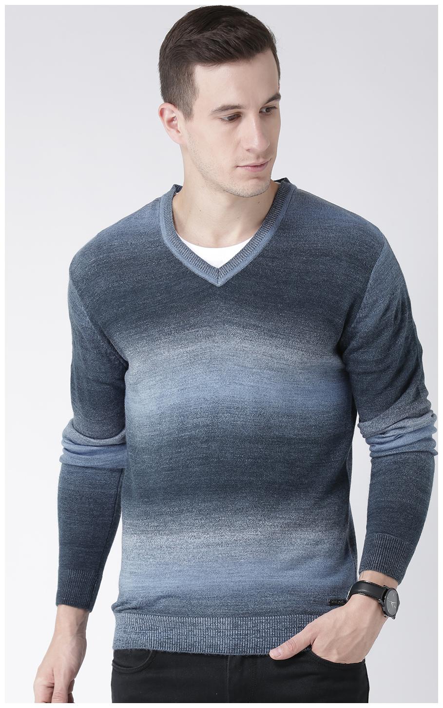

Club York Men s Long Sleeves V-Neck Striper Acrylic Sweaters