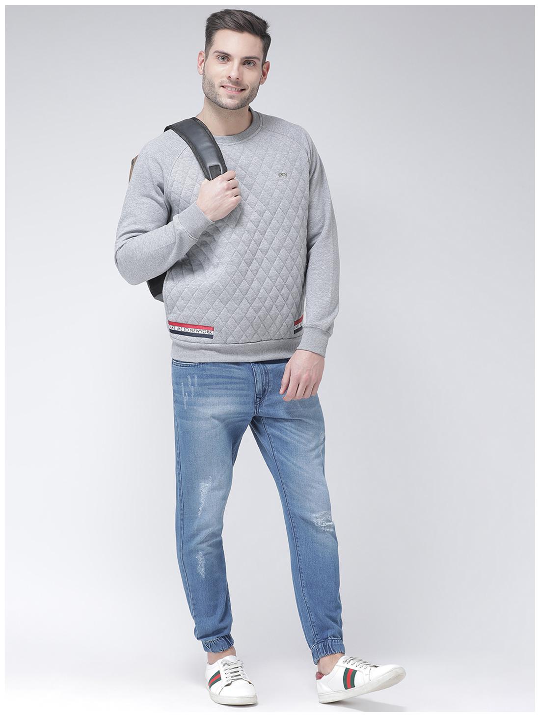 

CLUB YORK Men Grey Round neck Sweatshirt