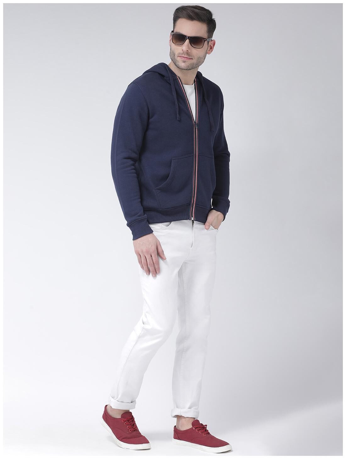 

CLUB YORK Men Blue Hooded Hoodie