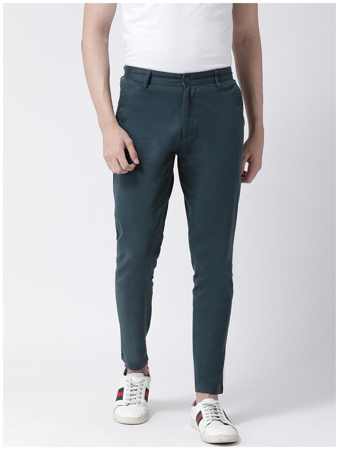 

CLUB YORK Men Blue Solid Slim fit Chinos
