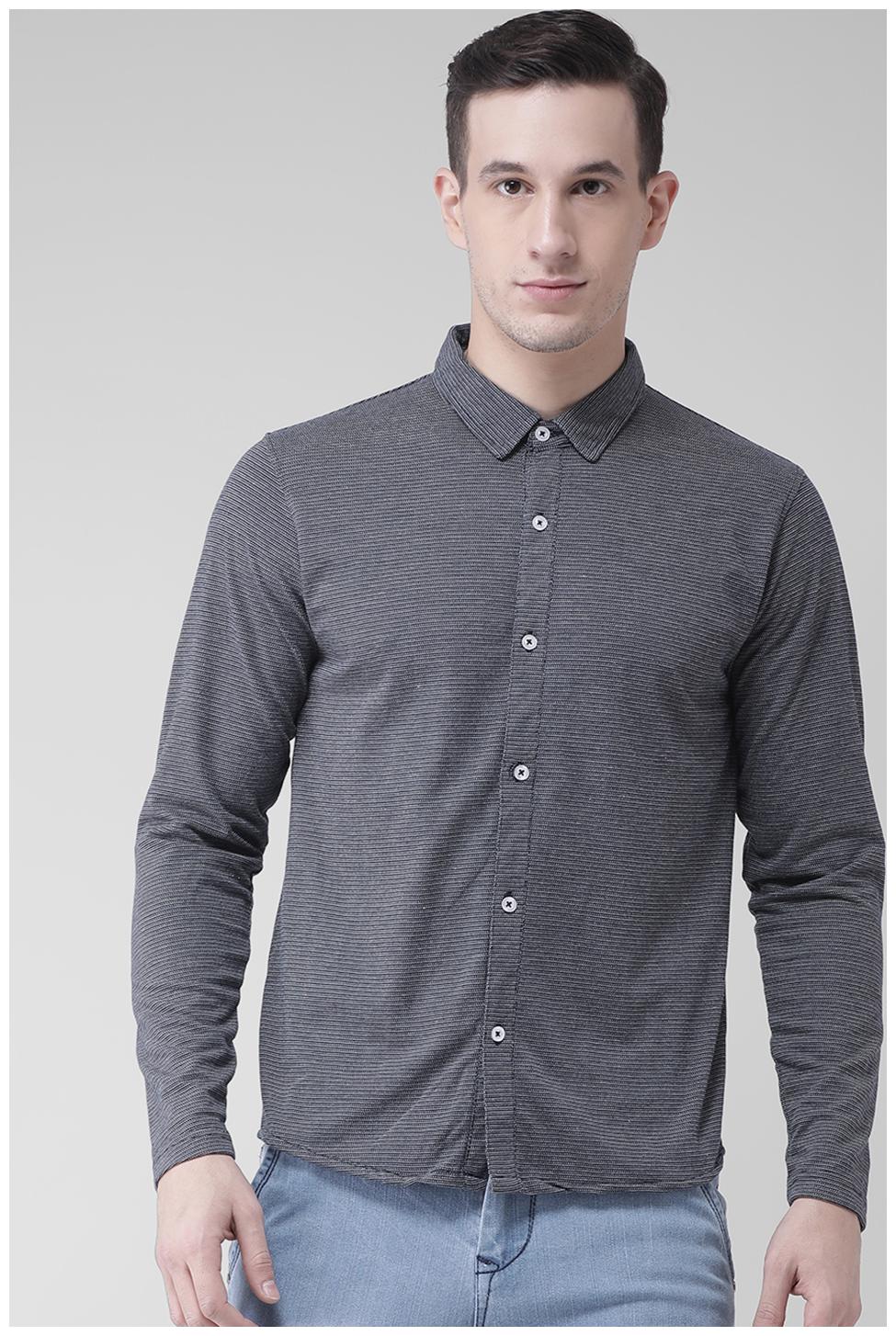 

CLUB YORK Men Blue Solid Slim Fit Casual Shirt