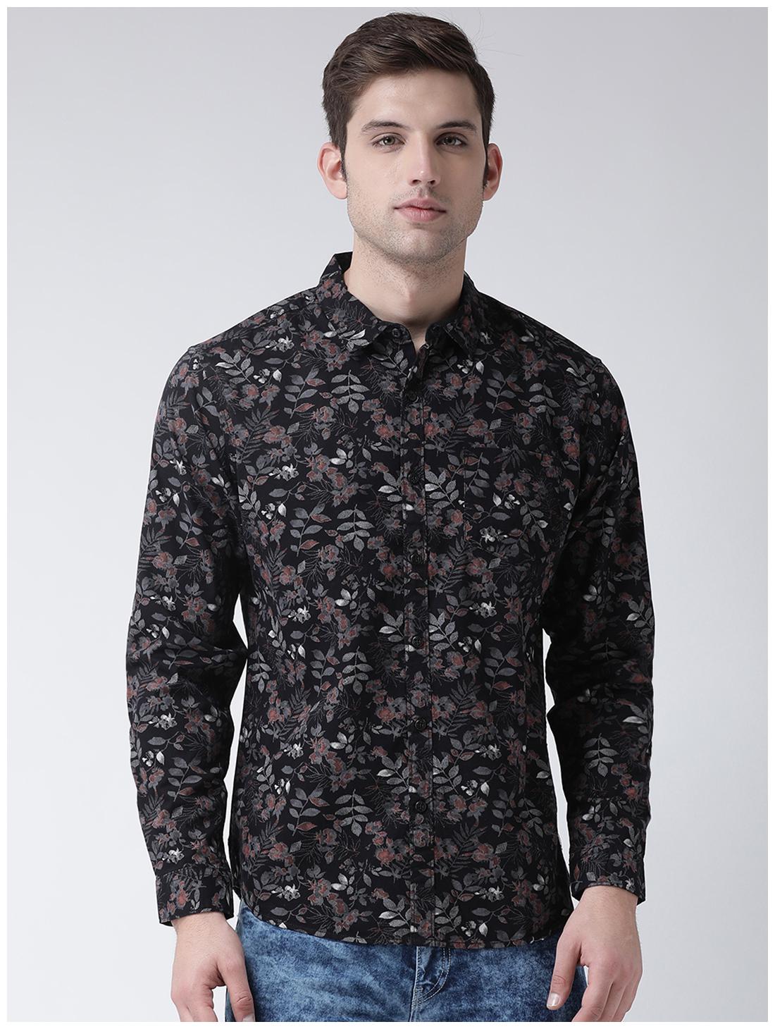 

CLUB YORK Men Black Floral Slim Fit Casual Shirt