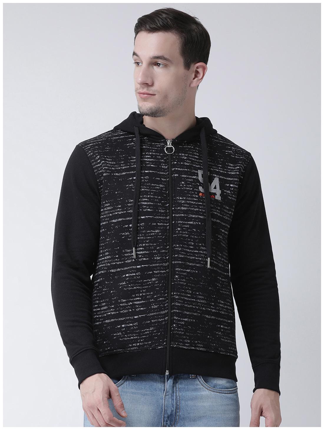 

CLUB YORK Men Black Hooded Sweatshirt