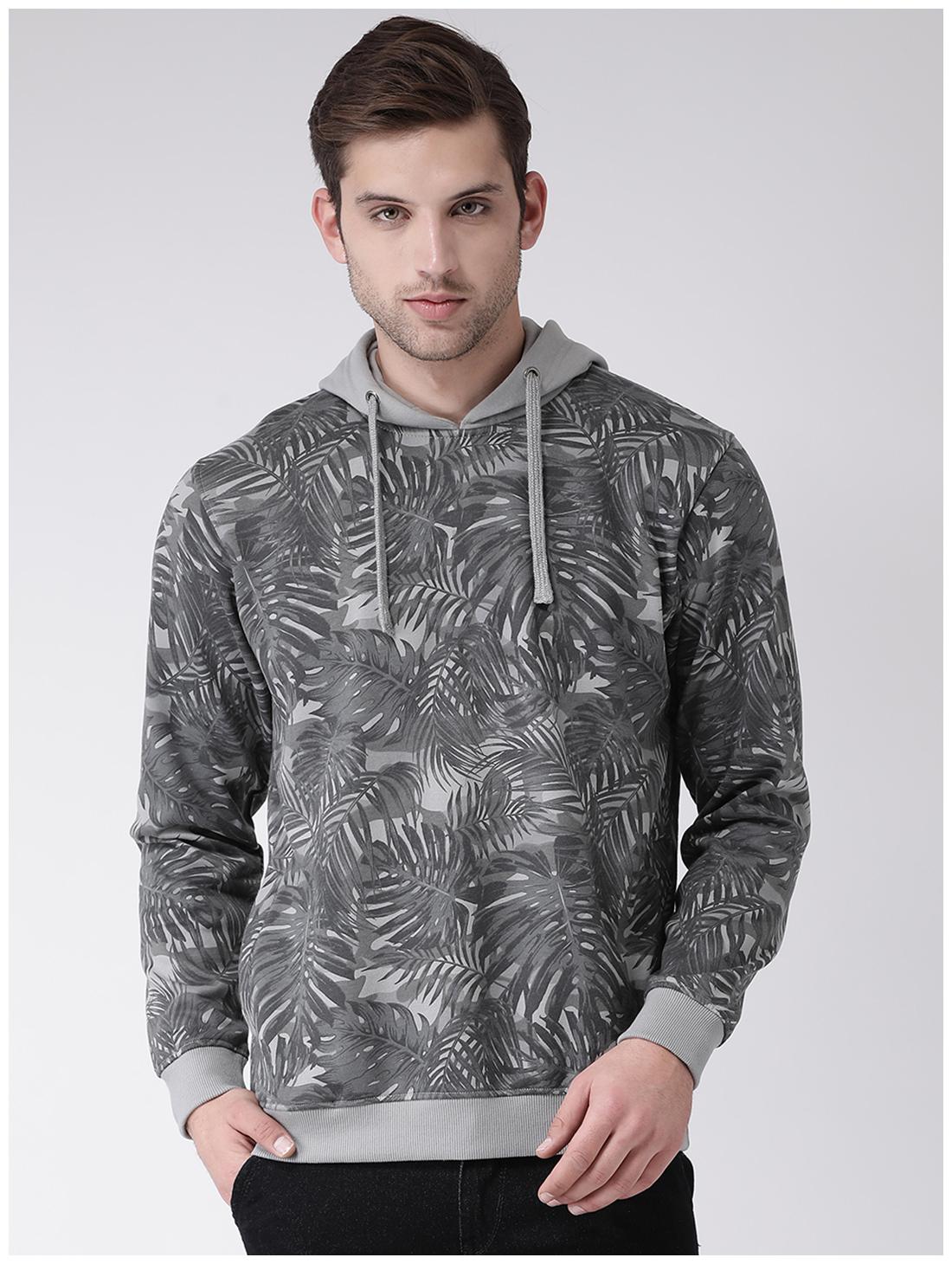 

CLUB YORK Men Grey Hooded Hoodie